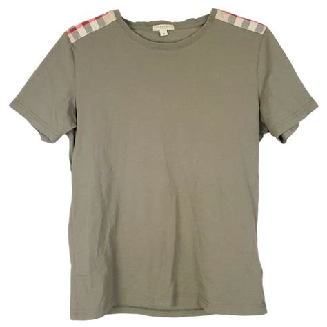 burberry check shoulder patch tee|Check Label Cotton T.